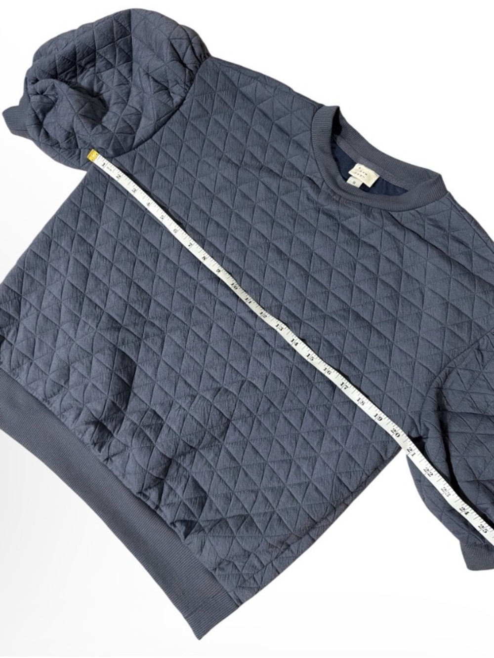 A NEW DAY Quilted Puff-Sleeve Sweatshirt - Slate Blue - Picture 4 of 6